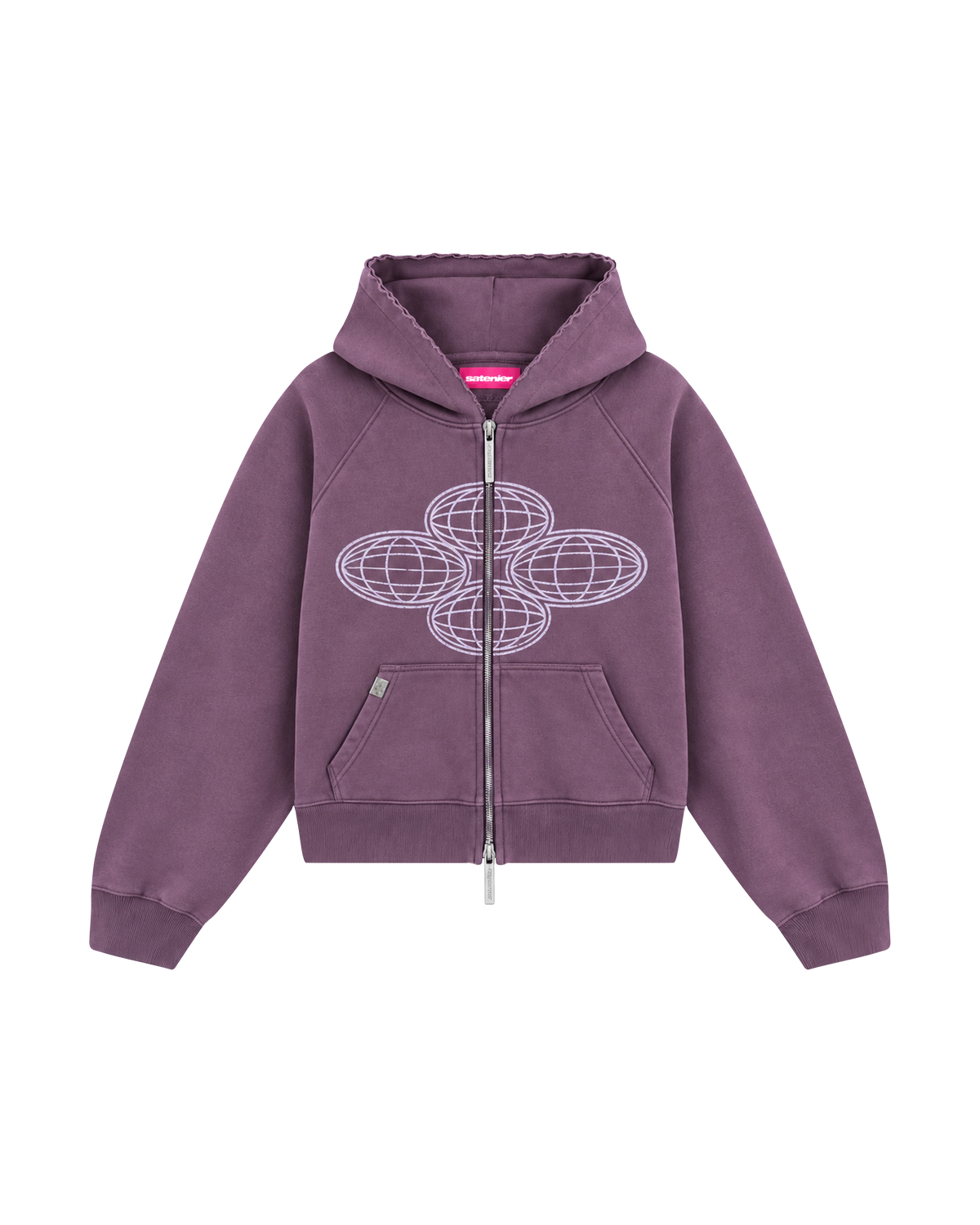 Globe Purple Zip Hoodie