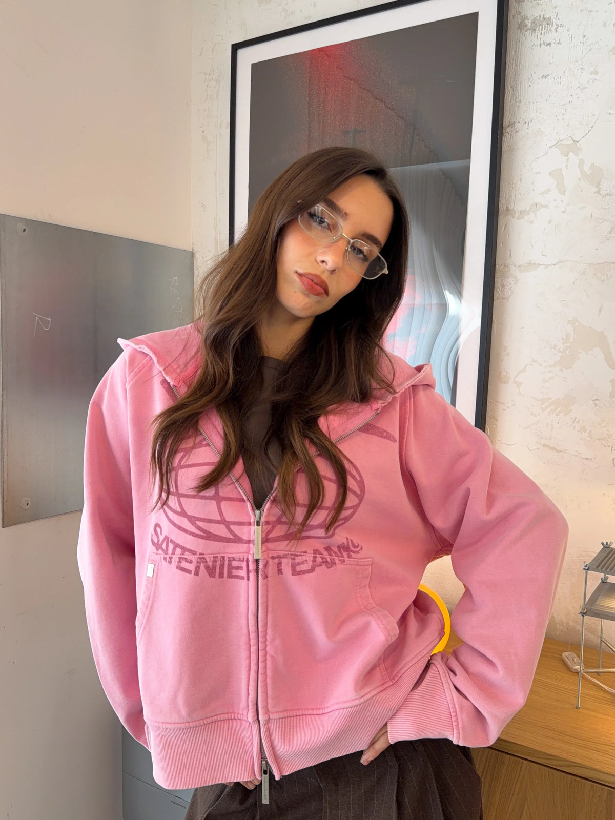 Team Pink Zip Hoodie