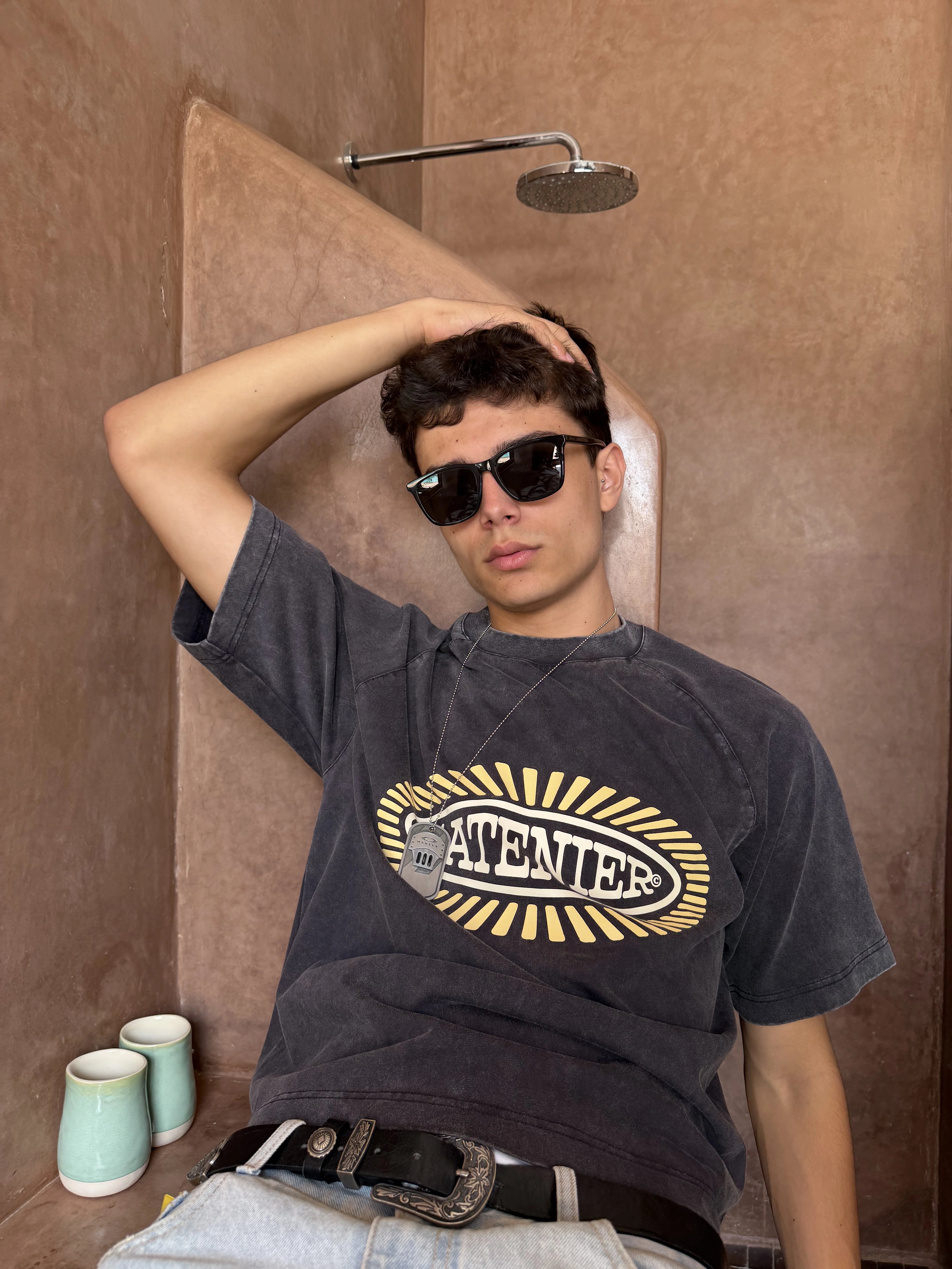 Wavy Black Tee