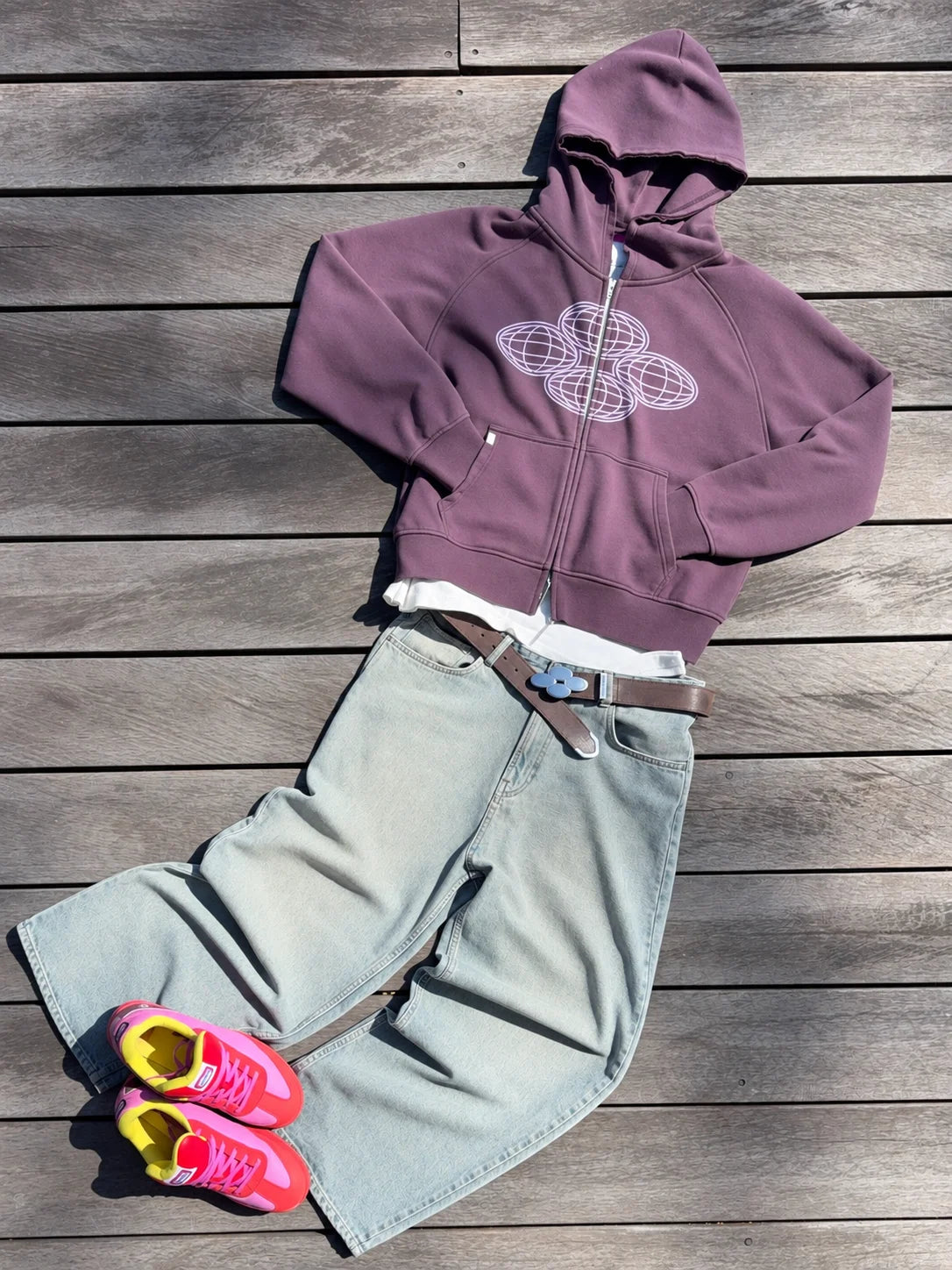 Globe Purple Zip Hoodie