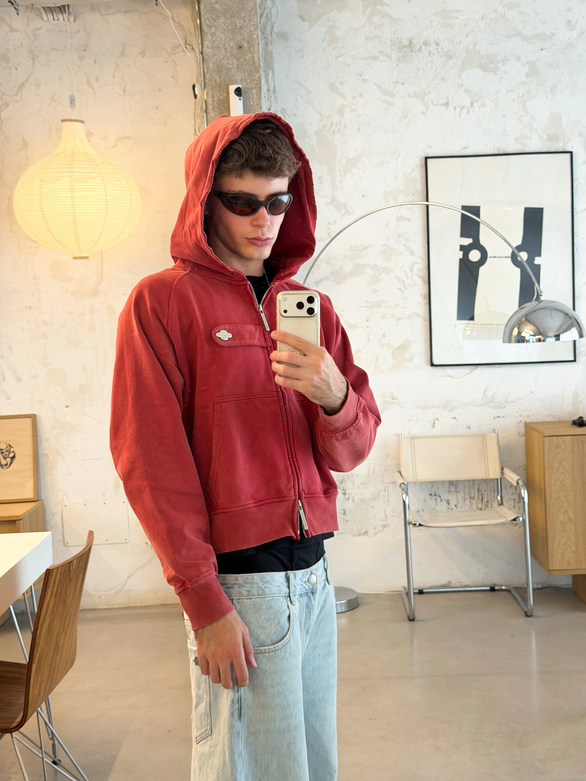 Insignia Red Zip Hoodie