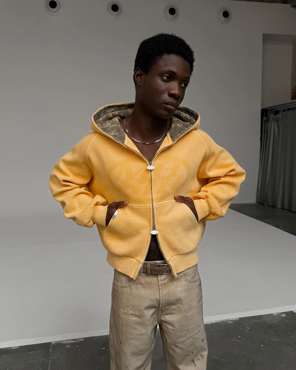 MHSTR WAFFLE ZIP HOODIE